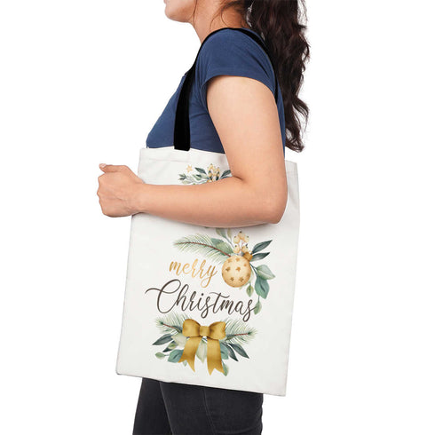 Merry Christmas Bow - Christmas Theme Printed Tote Bag - Uncommongifts.in